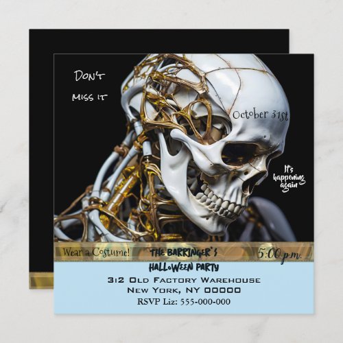 Annual Skully Cool Adult Halloween Costume Party Invitation
