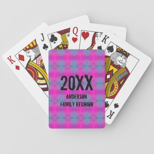 Annual Summer Picnic Neon Tie Dye Family Reunion Playing Cards