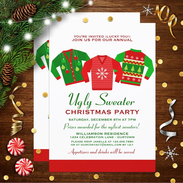 Annual Ugly Sweater Christmas Party Invitation (Creator Uploaded)