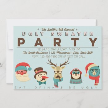 Annual Ugly Sweater Party Invitation by SunflowerDesigns at Zazzle