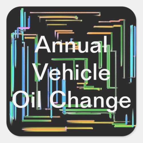 Annual Vehicle Oil Change Square Sticker