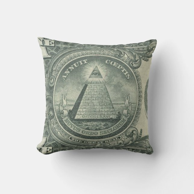 Annuit Cœptis Dollar Dollar Bill Yall Throw Pillow (Front)
