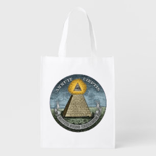 Annuit Coeptis - the All-Seeing Eye Grocery Bag