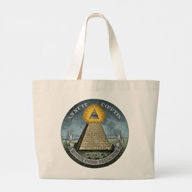 Annuit Coeptis - the All-Seeing Eye Large Tote Bag (Back)