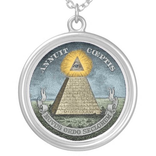 Annuit Coeptis _ the All_Seeing Eye Silver Plated Necklace