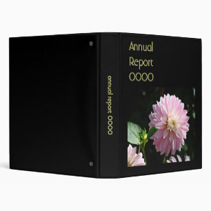 Annulal Report binders custom Black Dahlia Flowers