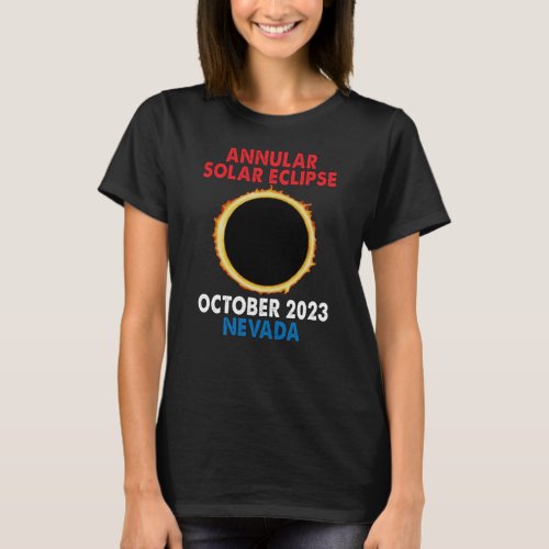 Annular Solar Eclipse 2023 October Oct 14th Nevada T_Shirt
