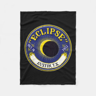 Annular Solar Eclipse Austin Texas Family Travel T Fleece Blanket