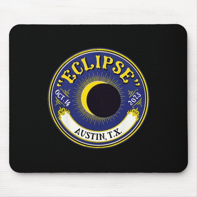Annular Solar Eclipse Austin Texas Family Travel T Mouse Pad (Front)