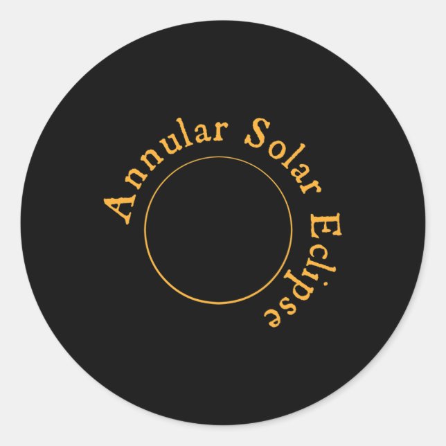 Annular Solar Eclipse  Classic Round Sticker (Front)