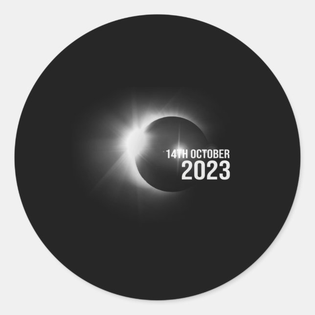 Annular Solar Eclipse Enthusiast 14Th October 2023 Classic Round Sticker (Front)