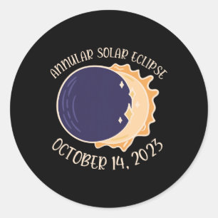 Annular Solar Eclipse Oct 14 Classic Round Sticker