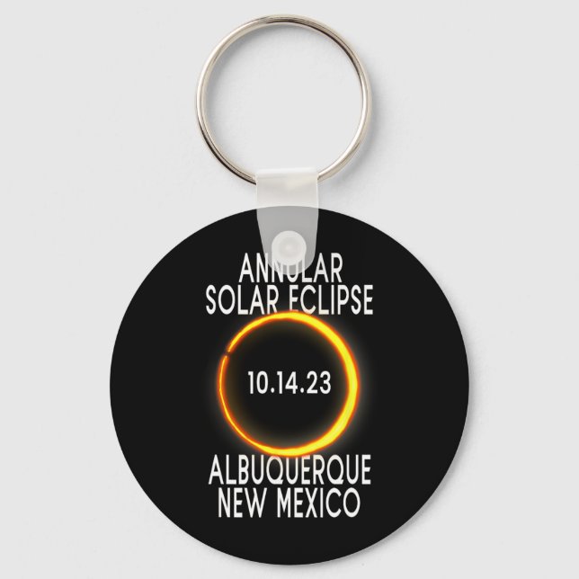Annular Solar Eclipse T - Albuquerque New Mexico  Keychain (Front)