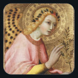 ANNUNCIATION ANGEL 2 SQUARE STICKER<br><div class="desc">Elegant , artistic and classic design rielaborated from a medieval painting with a bright 3D gemstone.. Italian Painter Simone Martini was a major figure In the development of early Italian Painting and greatly influenced the development of the International Gothic Style.Photography and digital treatment for better printing by Bulgan Lumini ....</div>