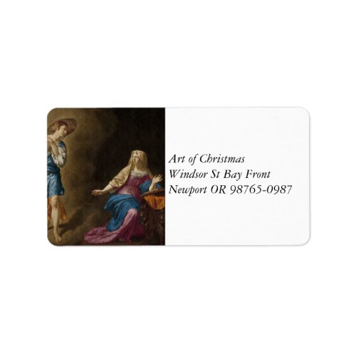 Annunciation Angel and Mary Label
