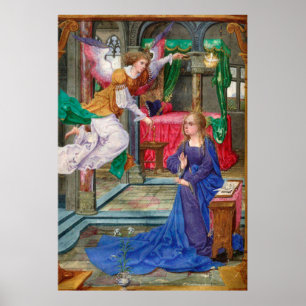 Annunciation Angel and Mary medieval religious art Poster