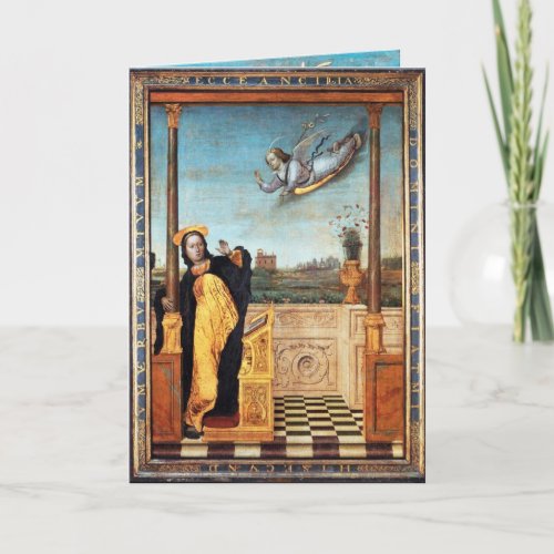 ANNUNCIATION ANGEL AND VIRGIN HOLIDAY CARD