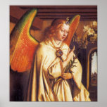 ANNUNCIATION ANGEL Archangel Gabriel Detail Poster<br><div class="desc">Oil painting by Flemish painter Jan van Eyck,  Angel of the Annunciation (detail).The Ghent Altarpiece:  1432 .</div>
