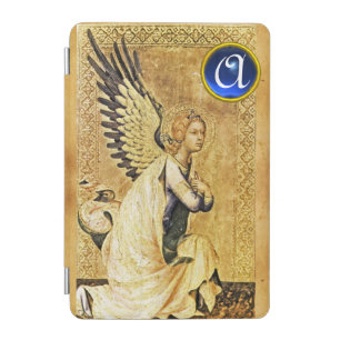 ANNUNCIATION ANGEL BLUE GEM MONOGRAM,Parchment iPad Mini Cover