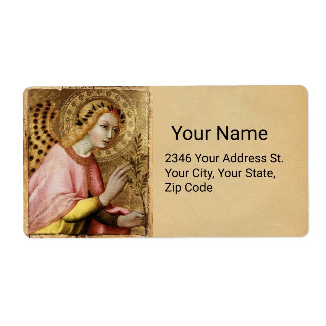 ANNUNCIATION ANGEL by Simone Martini  Parchment Label (Front)