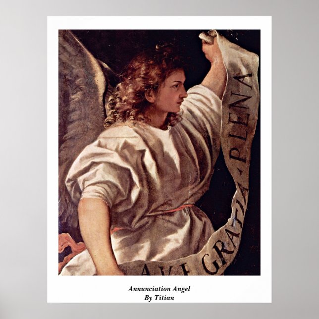 Annunciation Angel By Titian Poster (Front)