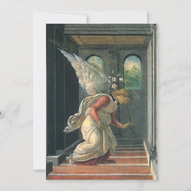 Annunciation (angel detail) by Sandro Botticelli (Front)