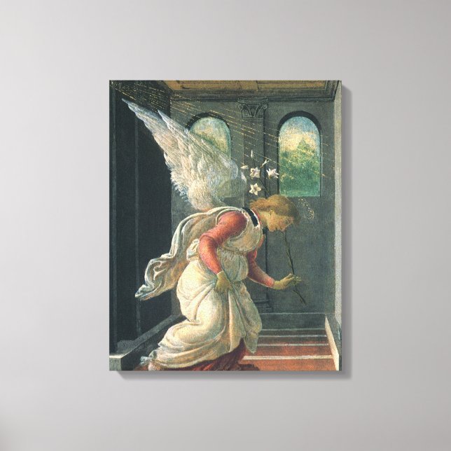 Annunciation (angel detail) by Sandro Botticelli Canvas Print (Front)