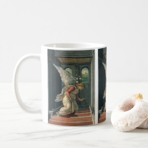 Annunciation angel detail by Sandro Botticelli Coffee Mug