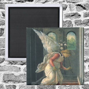 Annunciation (angel detail) by Sandro Botticelli Magnet