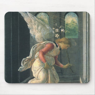 Annunciation (angel detail) by Sandro Botticelli Mouse Pad