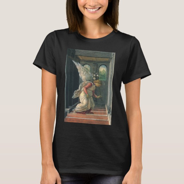 Annunciation (angel detail) by Sandro Botticelli T-Shirt (Front)