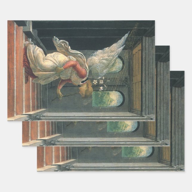 Annunciation (angel detail) by Sandro Botticelli Wrapping Paper Sheets (Set)