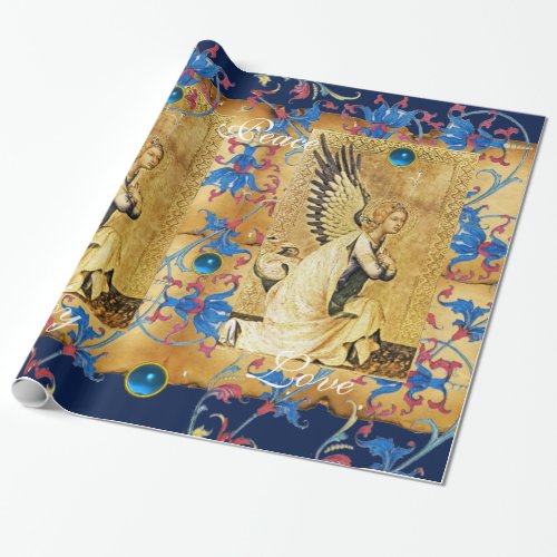 ANNUNCIATION ANGEL FLORAL CHRISTMAS PARCHMENT WRAPPING PAPER