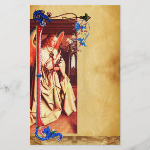 ANNUNCIATION ANGEL FLORENTINE FLORAL PARCHMENT STATIONERY