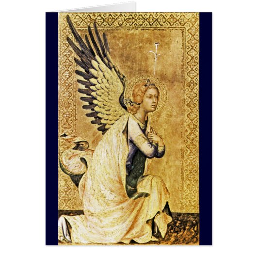 ANNUNCIATION ANGEL ,Gold Yellow ,Blue Sapphire (Front)