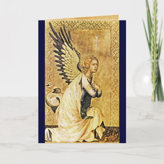 ANNUNCIATION  ANGEL ,Gold Yellow ,Blue Sapphire Card (Front)
