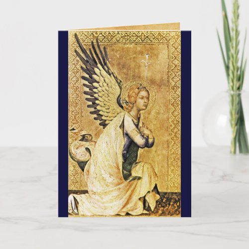 ANNUNCIATION  ANGEL Gold Yellow Blue Sapphire Card
