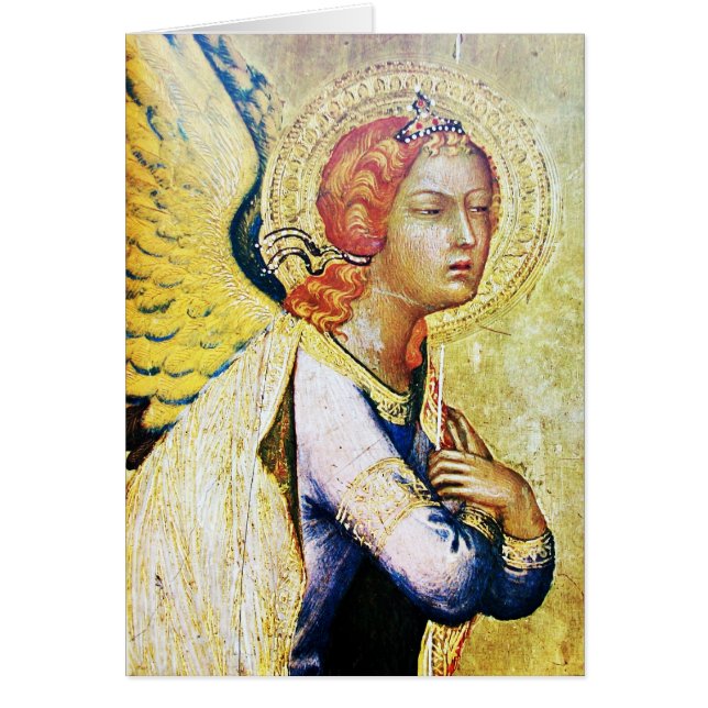 ANNUNCIATION  ANGEL ,Gold Yellow ,Blue Sapphire Cards (Front)