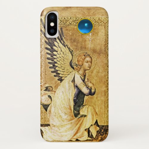 ANNUNCIATION ANGEL IN GOLD AND BLUEParchment iPhone XS Case