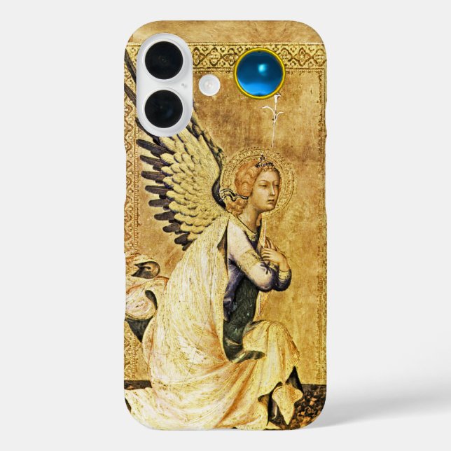 ANNUNCIATION ANGEL IN GOLD AND BLUE,Parchment Case-Mate iPhone Case (Back)