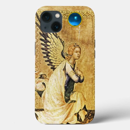 ANNUNCIATION ANGEL IN GOLD AND BLUEParchment iPhone 13 Case