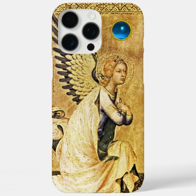 ANNUNCIATION ANGEL IN GOLD AND BLUE,Parchment Case-Mate iPhone Case (Back)