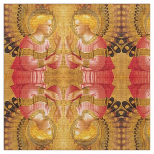 ANNUNCIATION ANGEL IN GOLD AND PINK FABRIC