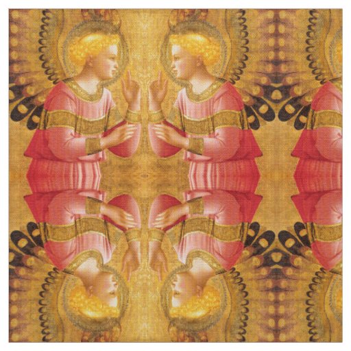 ANNUNCIATION ANGEL IN GOLD AND PINK FABRIC