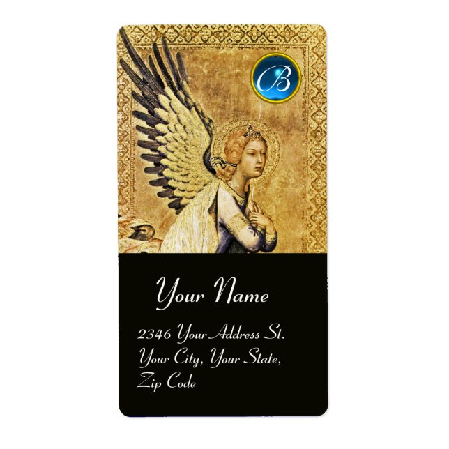 ANNUNCIATION ANGEL MONOGRAM ,Blue Sapphire,Black Label (Front)