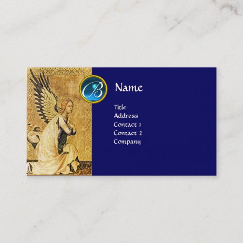 ANNUNCIATION ANGEL MONOGRAM Blue Sapphire Business Card