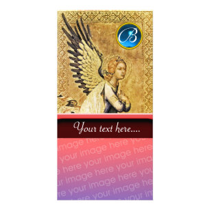 ANNUNCIATION ANGEL MONOGRAM, Blue Sapphire Card