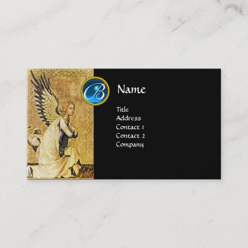 ANNUNCIATION ANGEL MONOGRAM Blue Sapphire gold Business Card