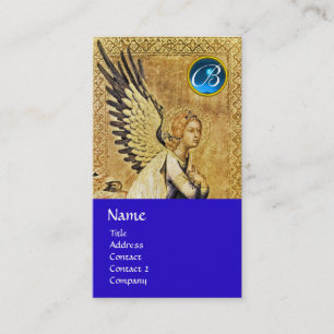 ANNUNCIATION ANGEL MONOGRAM, Blue Sapphire gold Business Card