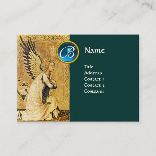 ANNUNCIATION ANGEL MONOGRAM Blue SapphireGreen Business Card